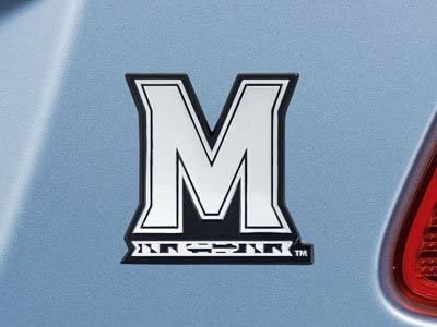 University of Maryland Terrapins Premium Solid Metal Raised Auto Emblem, Shape Cut, Adhesive Backing