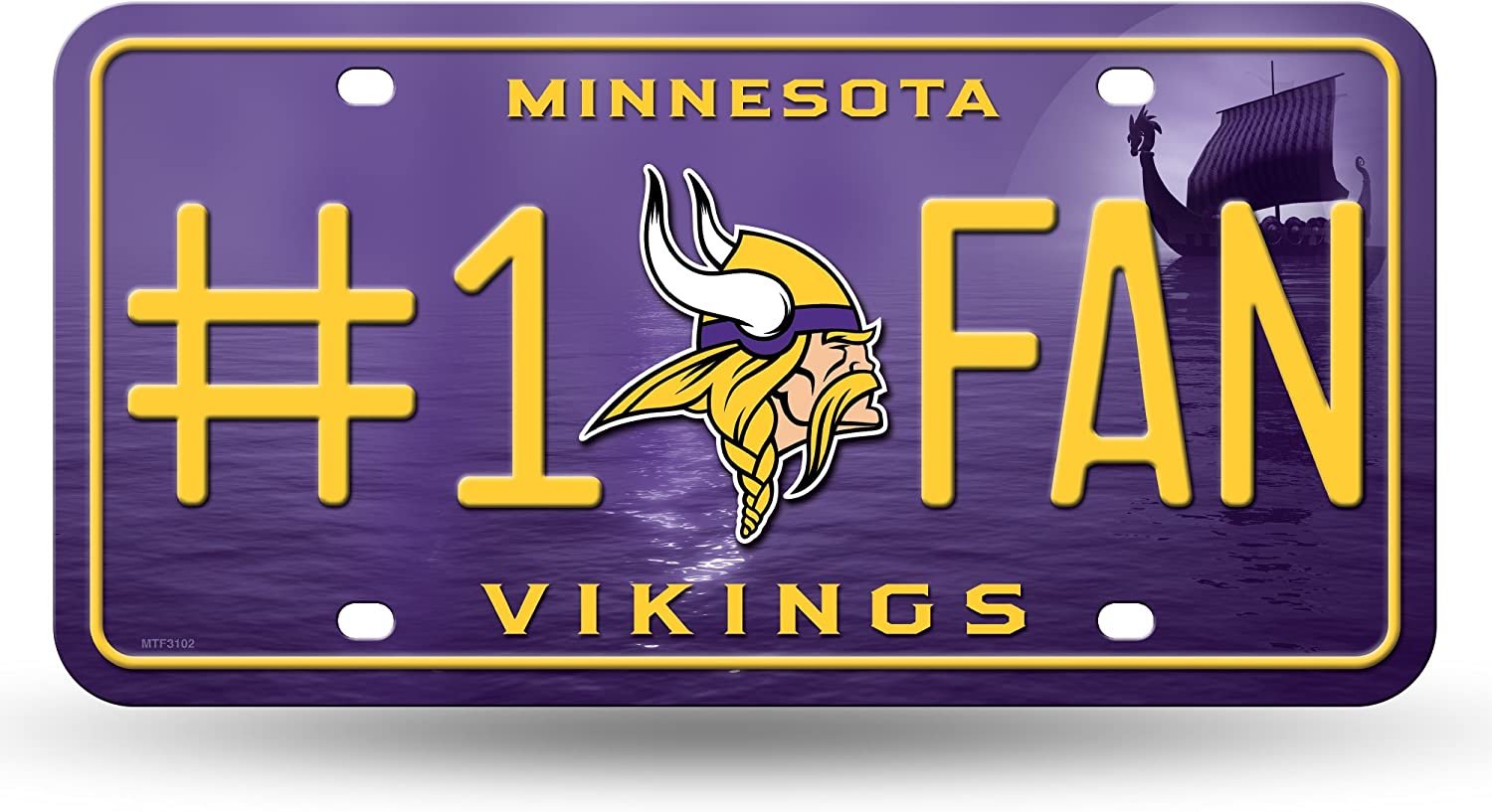 Minnesota Vikings #1 Fan Metal Tag License Plate Novelty 12x6 Inch
