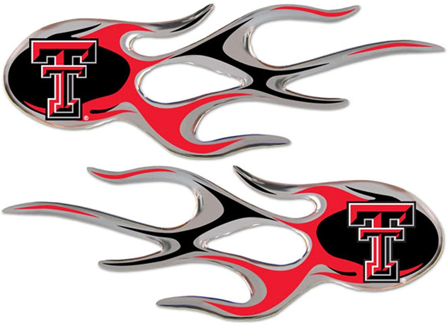 Texas Tech Red Raiders Air Puffed Raised Micro Flame Decal Pair Emblem Sticker University