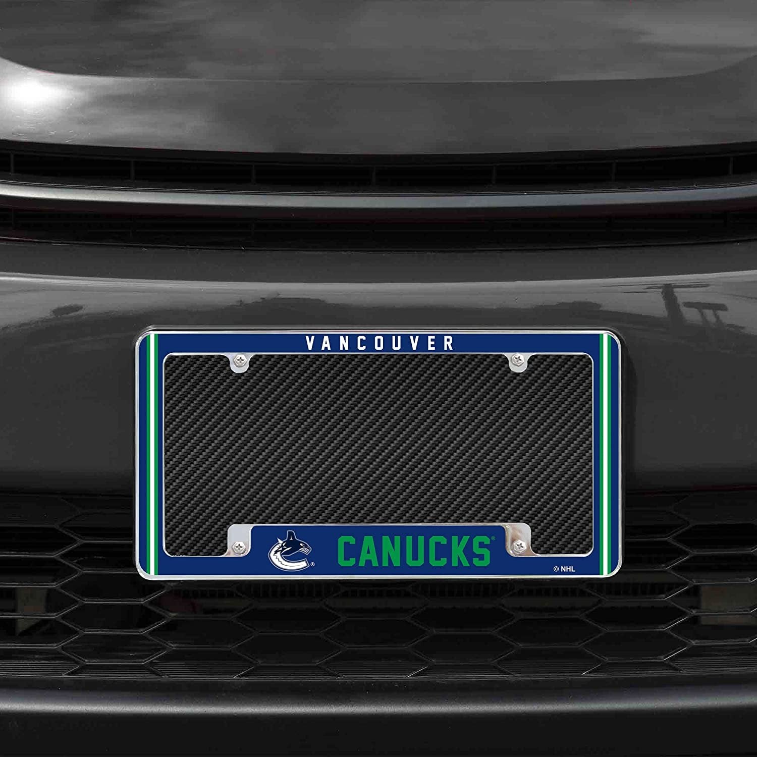 Vancouver Canucks Metal License Plate Frame Chrome Tag Cover Alternate Design 6x12 Inch