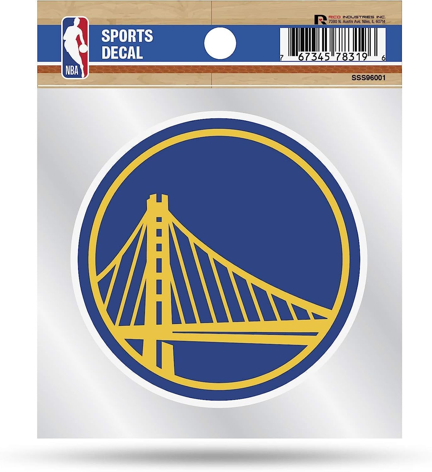 Golden State Warriors 4x4 Die Cut Inch Decal Sticker Flat Vinyl, Primary Logo, Clear Backing