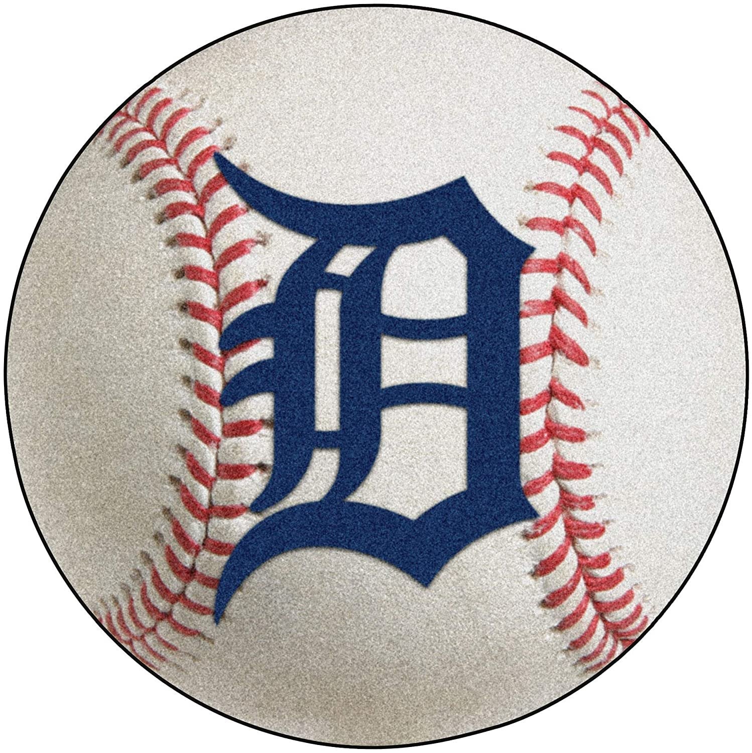 Detroit Tigers 27 Inch Area Rug Floor Mat, Nylon, Anti-Skid Backing, Baseball Shaped