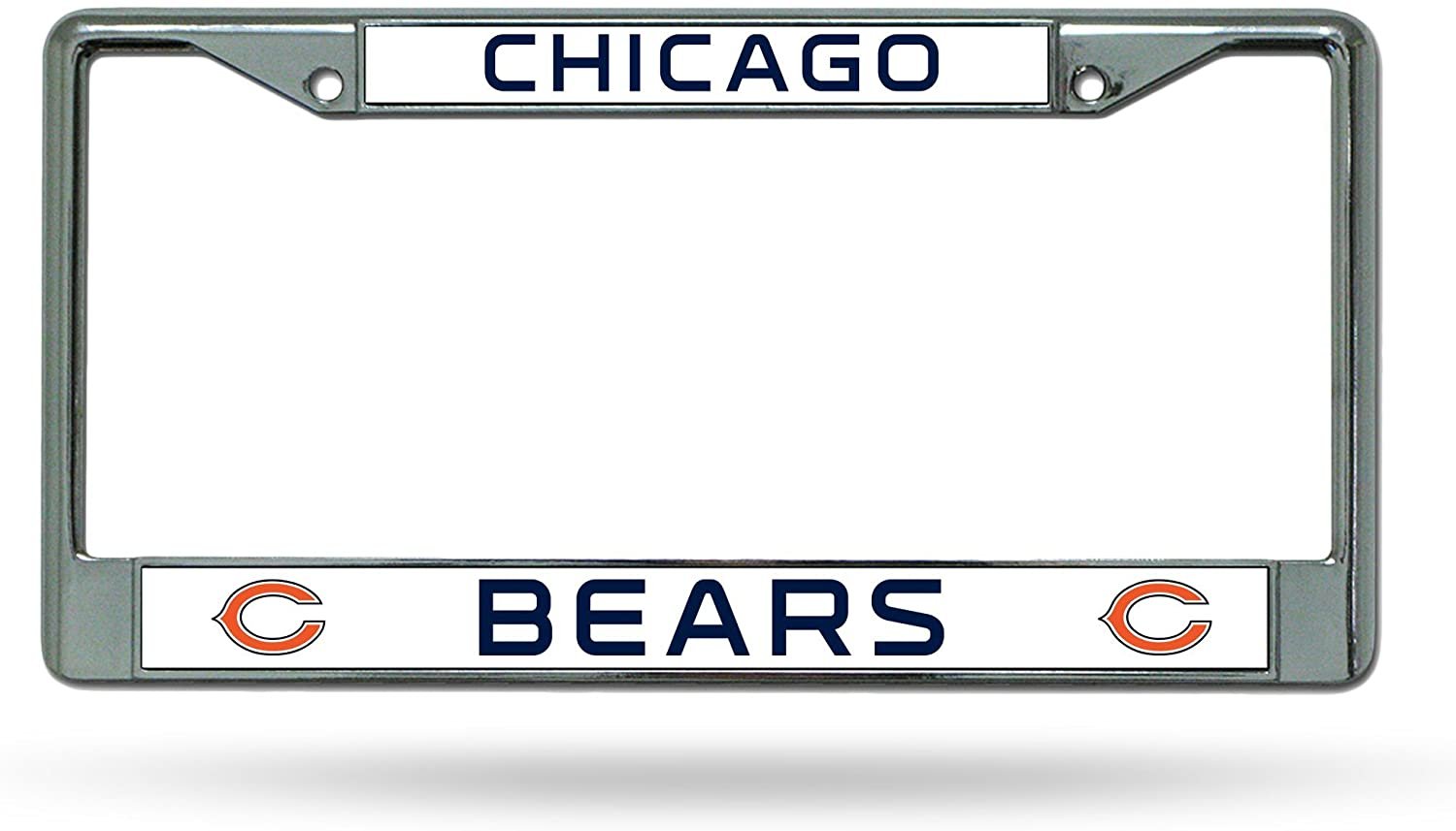 Chicago Bears Premium Metal License Plate Frame Chrome Tag Cover, 12x6 Inch