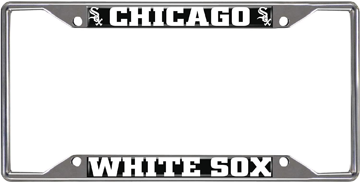 Chicago White Sox Metal License Plate Frame Tag Cover Chrome 6x12 Inch