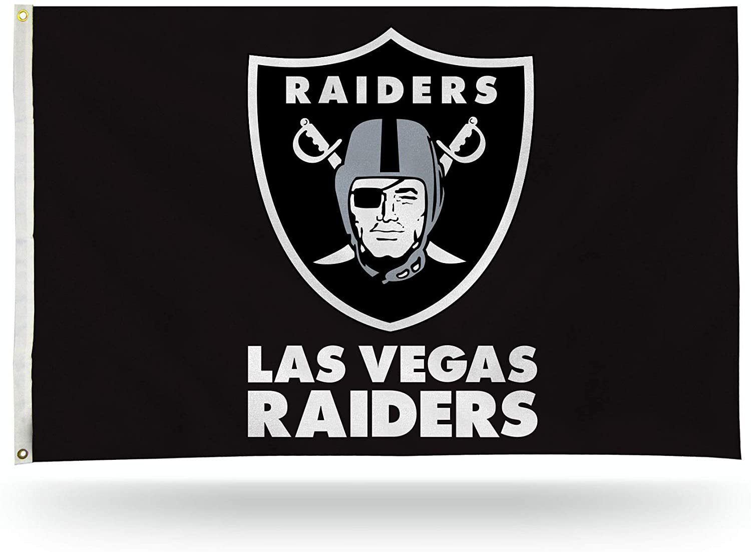 Las Vegas Raiders Premium 3x5 Feet Flag Banner, Logo Design, Metal Grommets, Outdoor Use, Single Sided