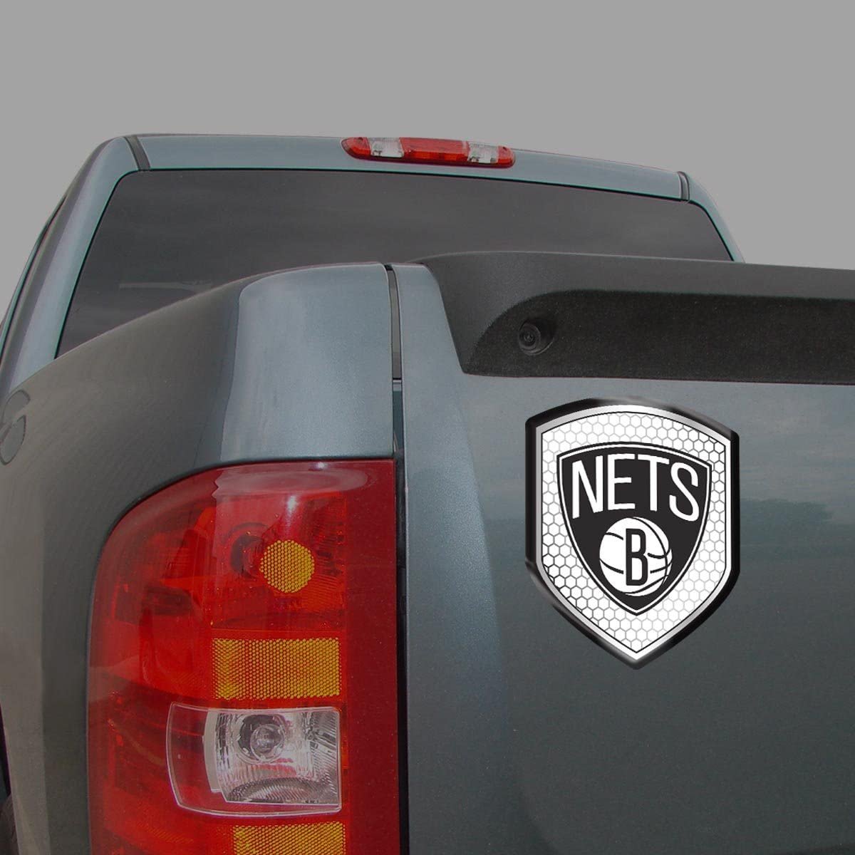 Brooklyn Nets High Intensity Reflector, Shield Shape, Raised Decal Sticker, 2.5x3.5 Inch, Home or Auto, Full Adhesive Backing