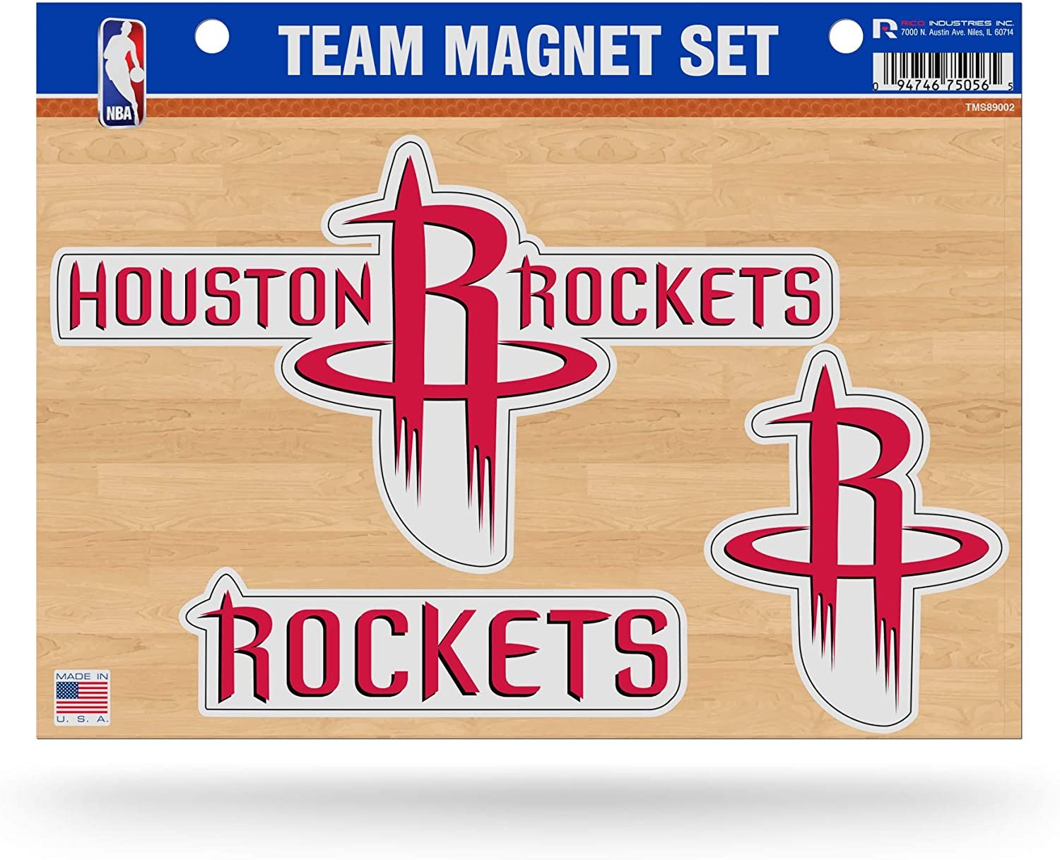 Houston Rockets Team Multi Magnet Set, 8.5x11 Inch Sheet, Die Cut, Auto Home