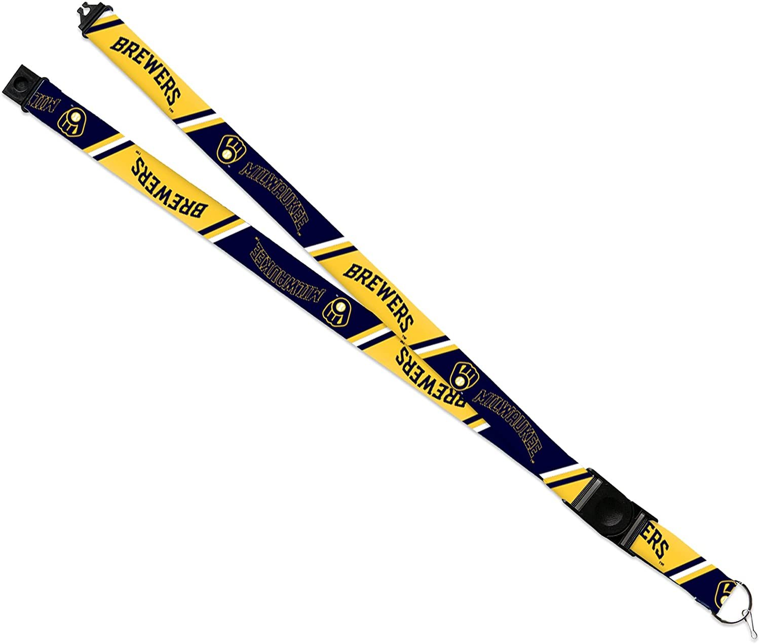 Milwaukee Brewers Lanyard Keychain Double Sided 18 Inch Button Clip Safety Breakaway