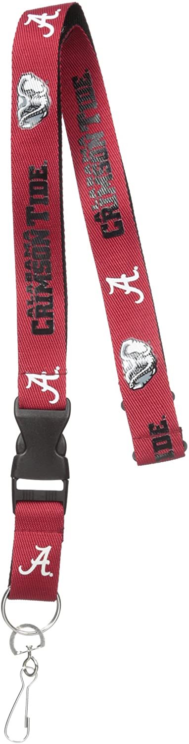 Alabama Crimson Tide Two-Tone Lanyard with Breakaway Safety Clasp and Easy-Remove Clip for Keys or Ticket Holder University of