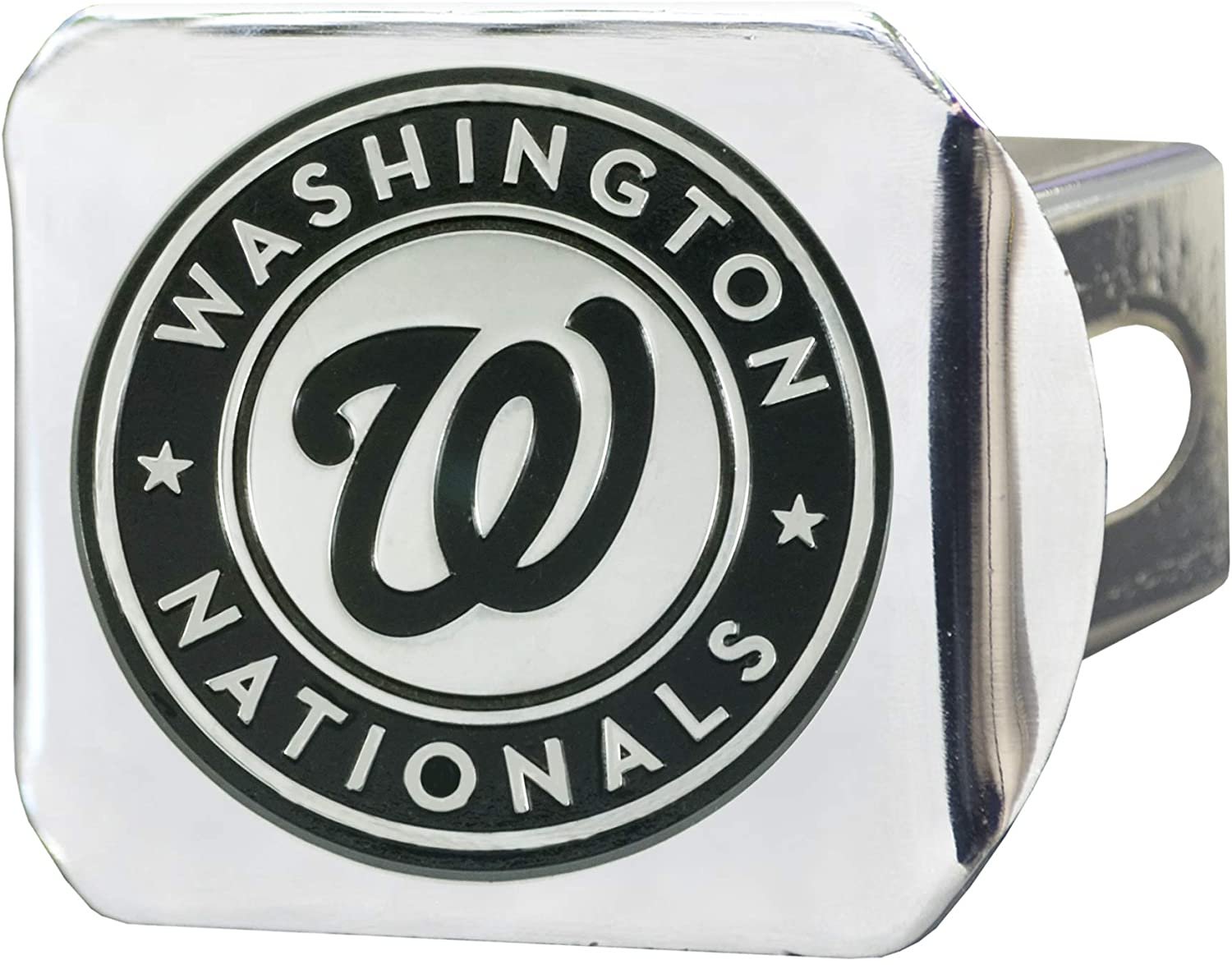 Washington Nationals Hitch Cover Solid Metal with Raised Chrome Metal Emblem 2" Square Type III