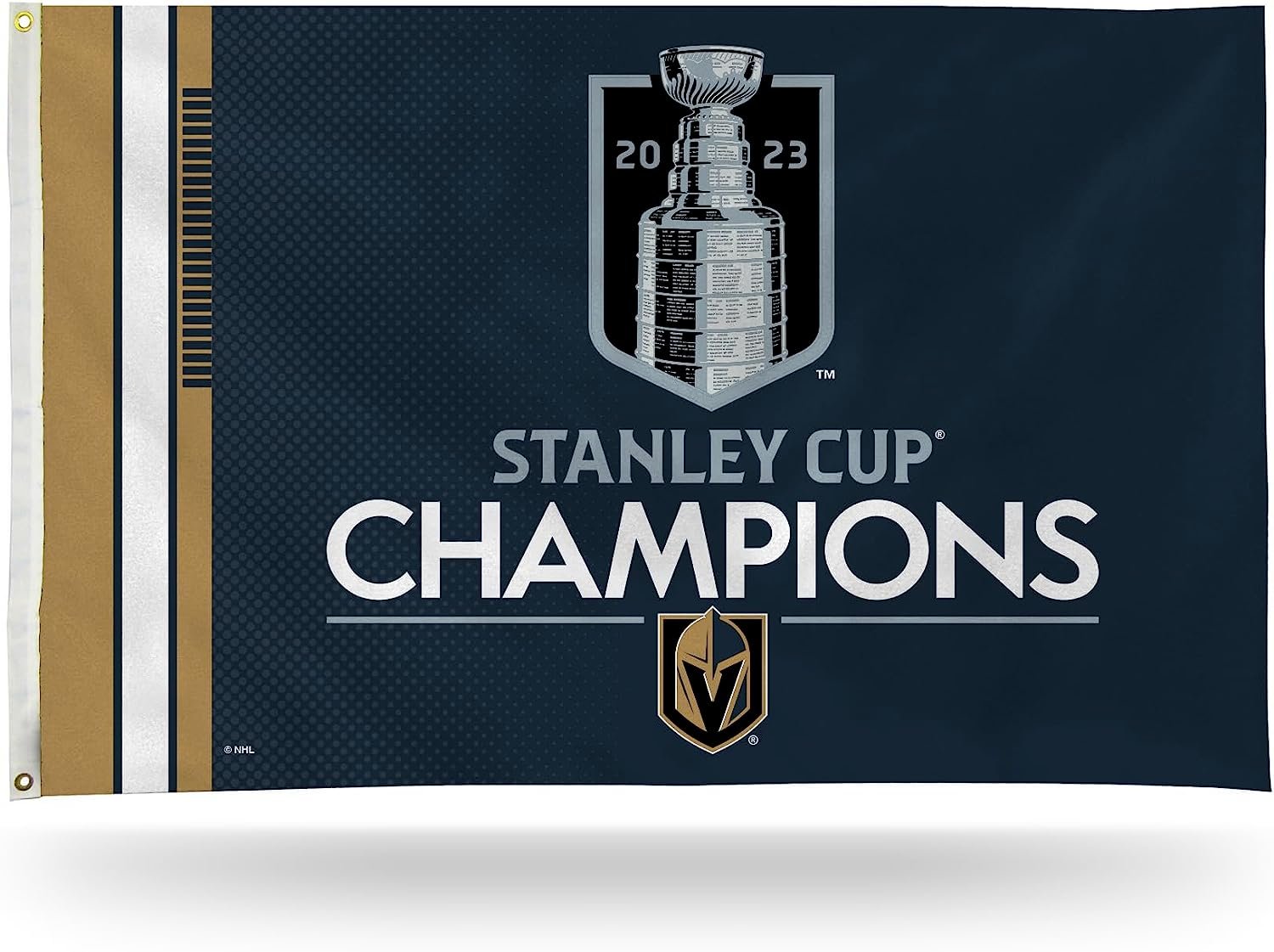 Vegas Golden Knights 2023 Stanley Cup Champions 2023 NBA Champions 3x5 Feet Banner Flag Single Sided, Indoor or Outdoor Use, Metal Grommets