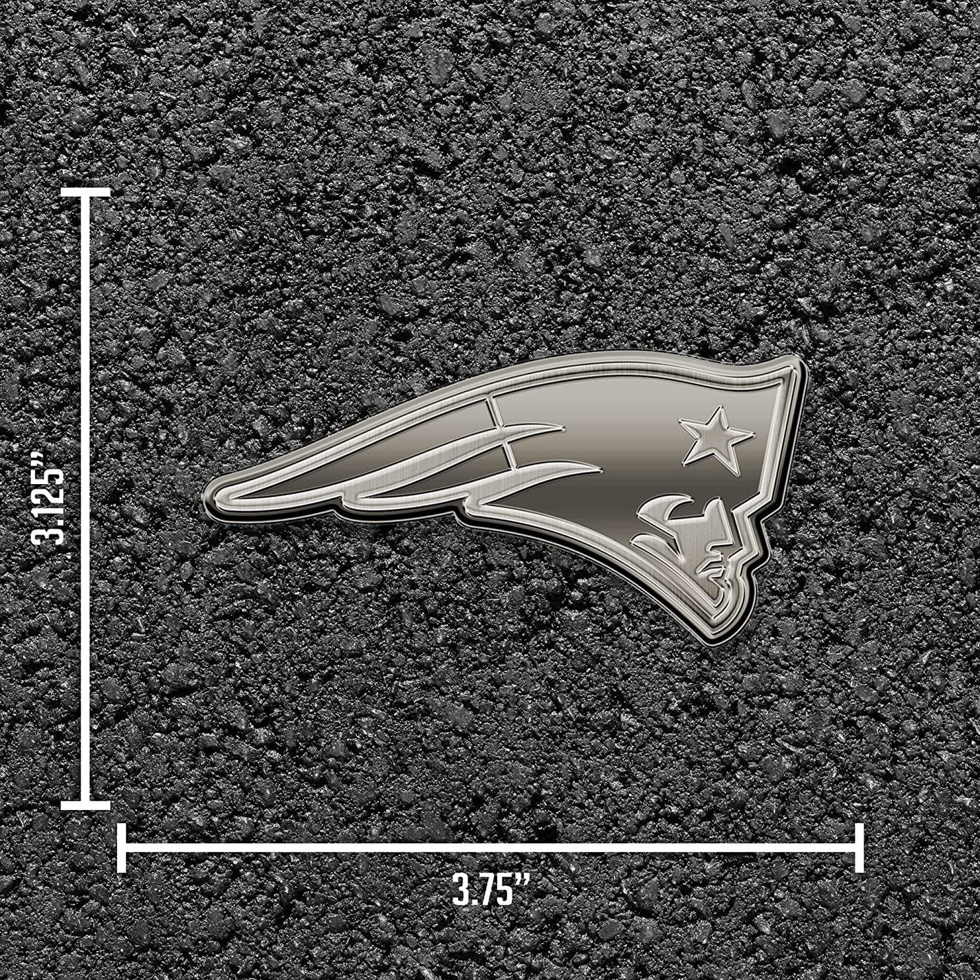 New England Patriots Solid Metal Auto Emblem Antique Nickel Design