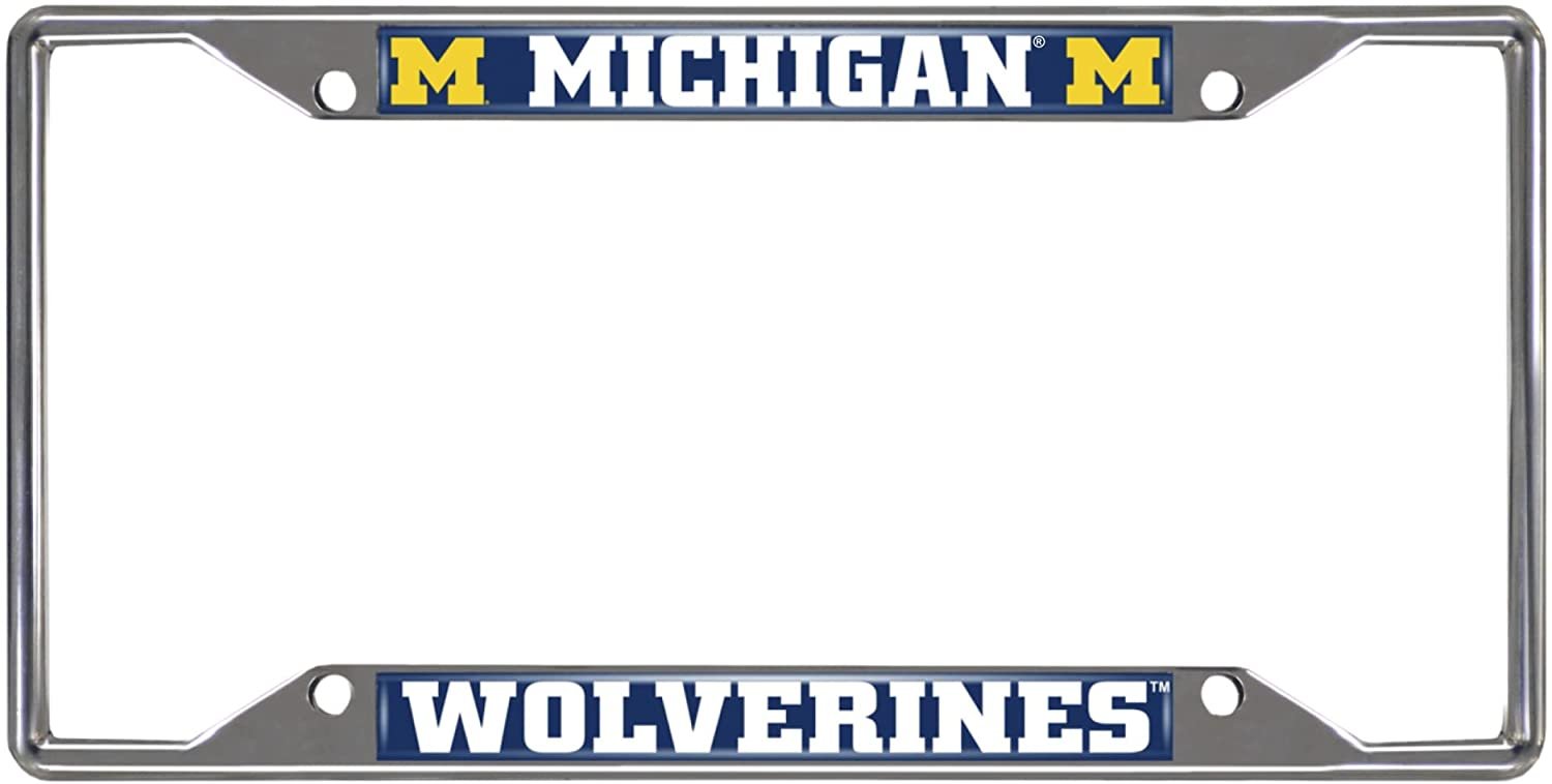 University of Michigan Wolverines Chrome Metal License Plate Frame Tag Cover