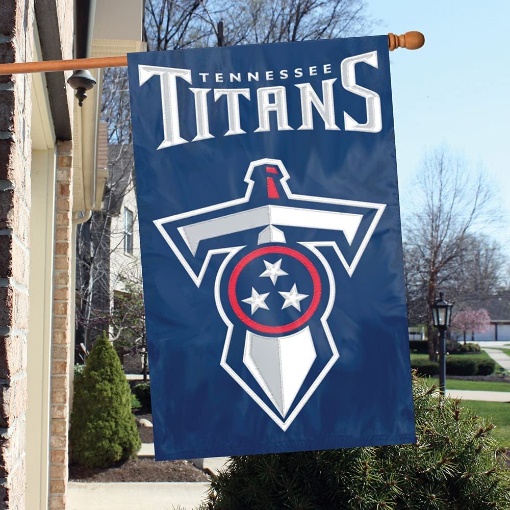 Tennessee Titans Double Sided Banner Flag Embroidered Applique 44x28 Inch