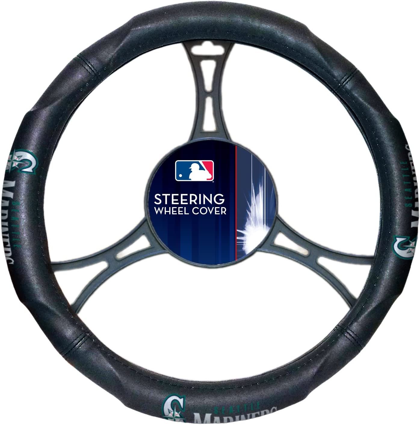 Seattle Mariners Steering Wheel Cover Fits up to 15 Inch Wheels Rubber PVC