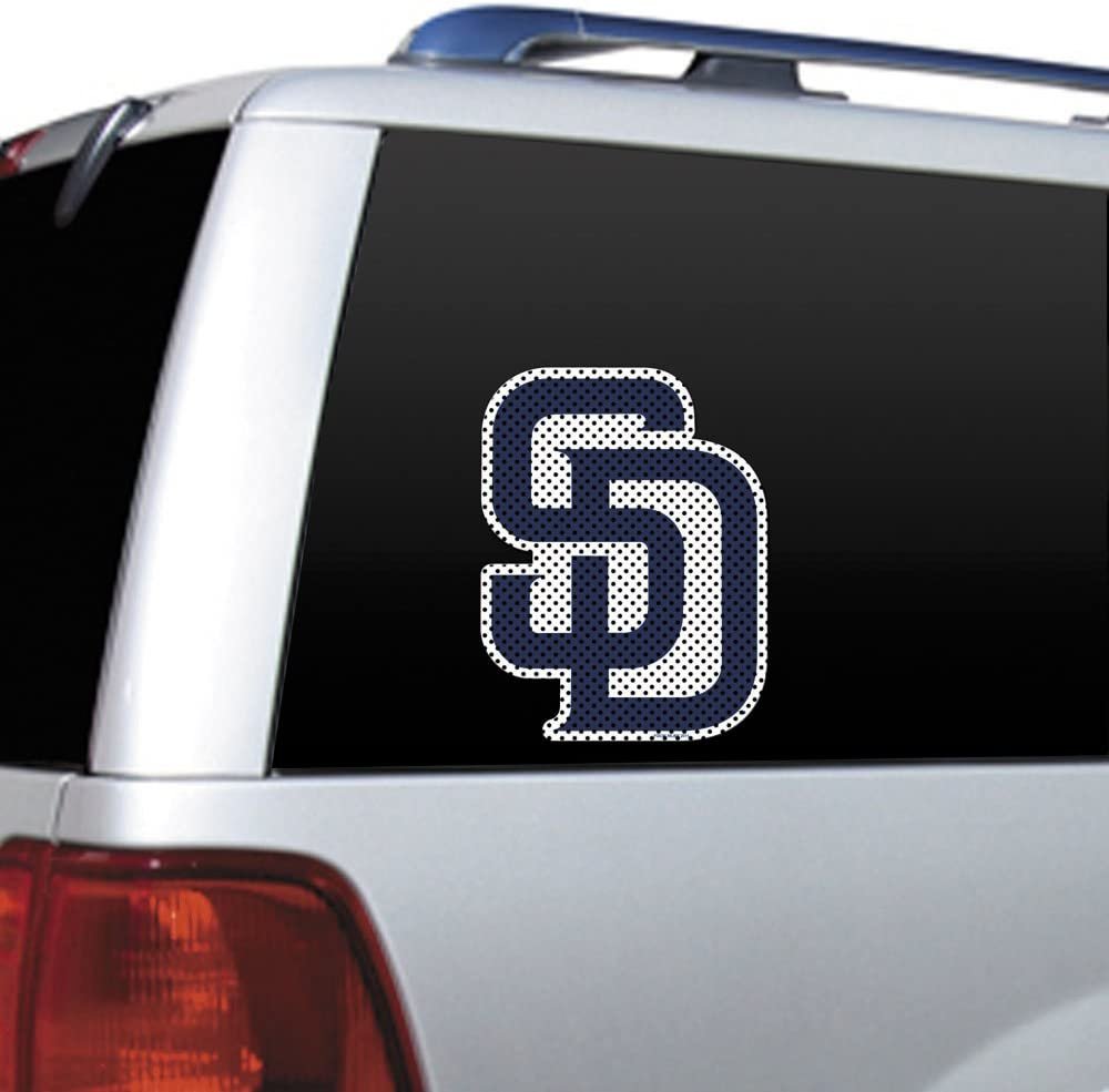 San Diego Padres 12 Inch Preforated Window Film Decal Sticker, One-Way Vision, Adhesive Backing