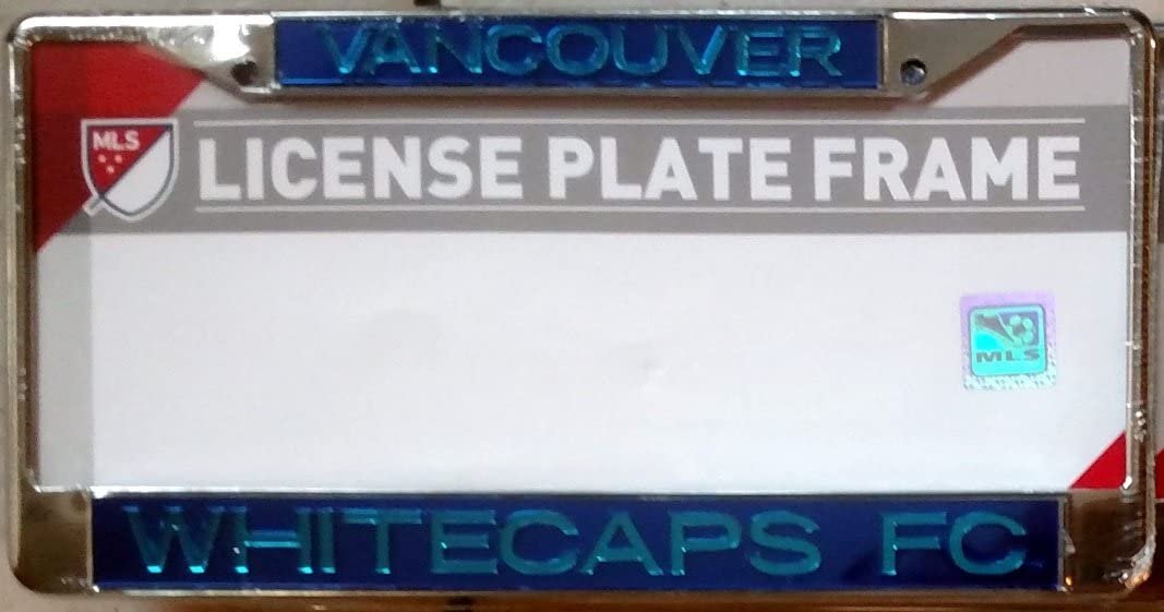 Vancouver Whitecaps FC Chrome Metal License Plate Frame Tag Cover, Laser Acrylic Mirrored Inserts, 12x6 Inch