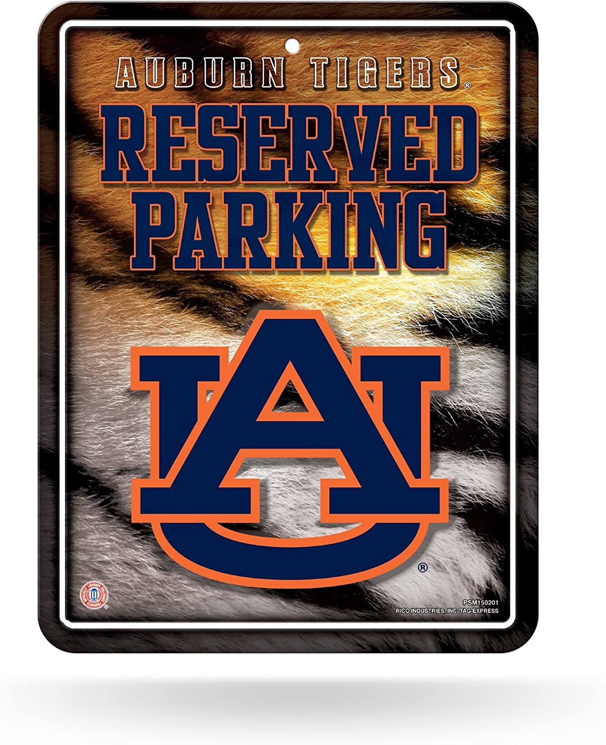 NCAA Auburn Tigers 8-Inch by 11-Inch Metal Parking Sign Décor