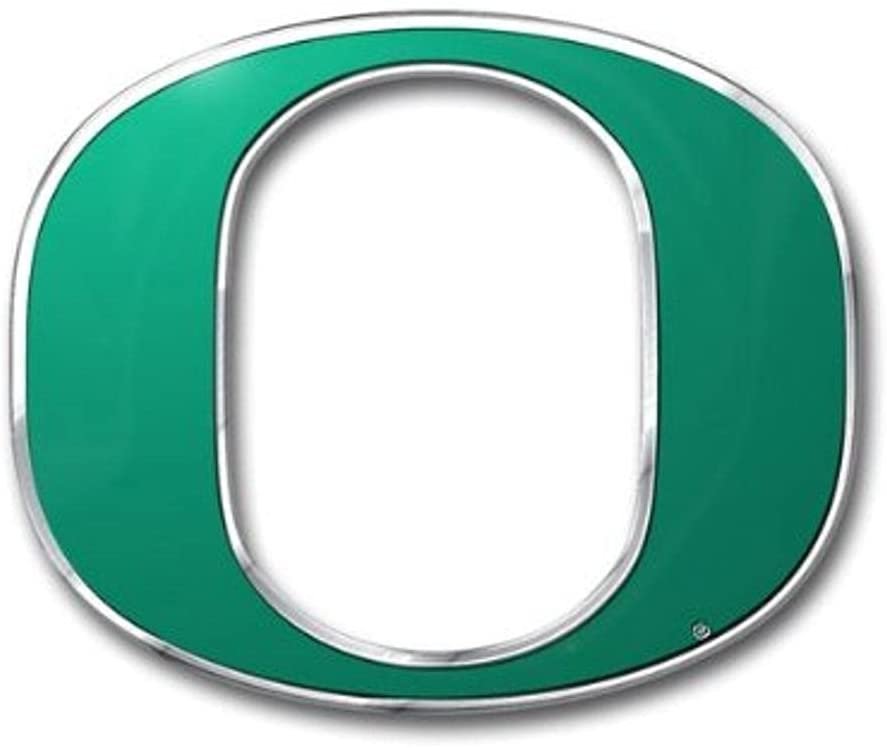 University of Oregon Ducks Auto Emblem, Aluminum Metal, Embossed Team Color, Raised Decal Sticker, Full Adhesive Backing