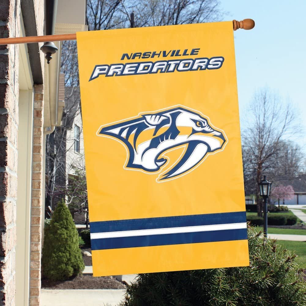 Nashville Predators Banner Flag Embroidered Premium 2-sided 28x44 Outdoor Football