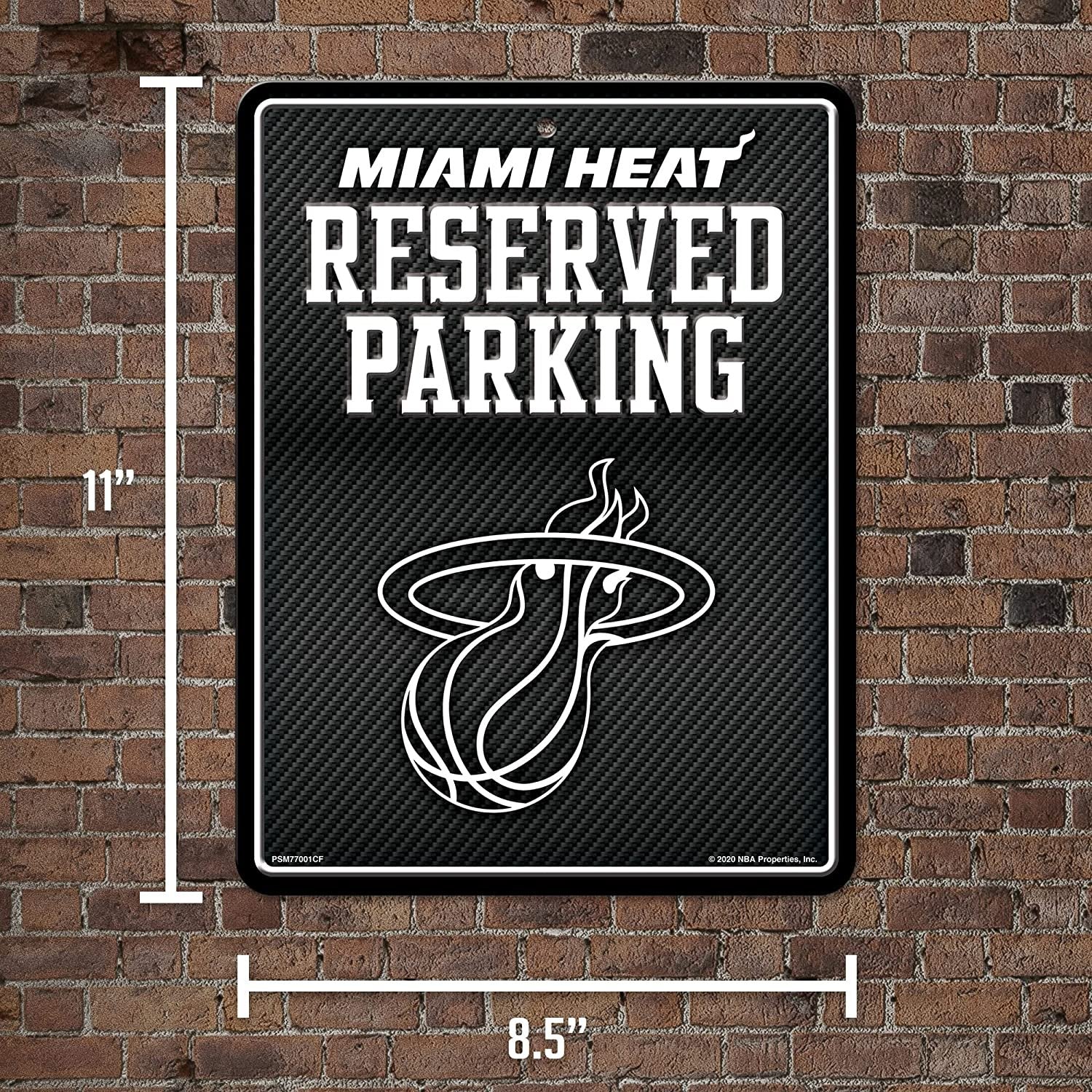 Miami Heat Metal Parking Sign, Carbon Fiber Design 8.5x11 Inch