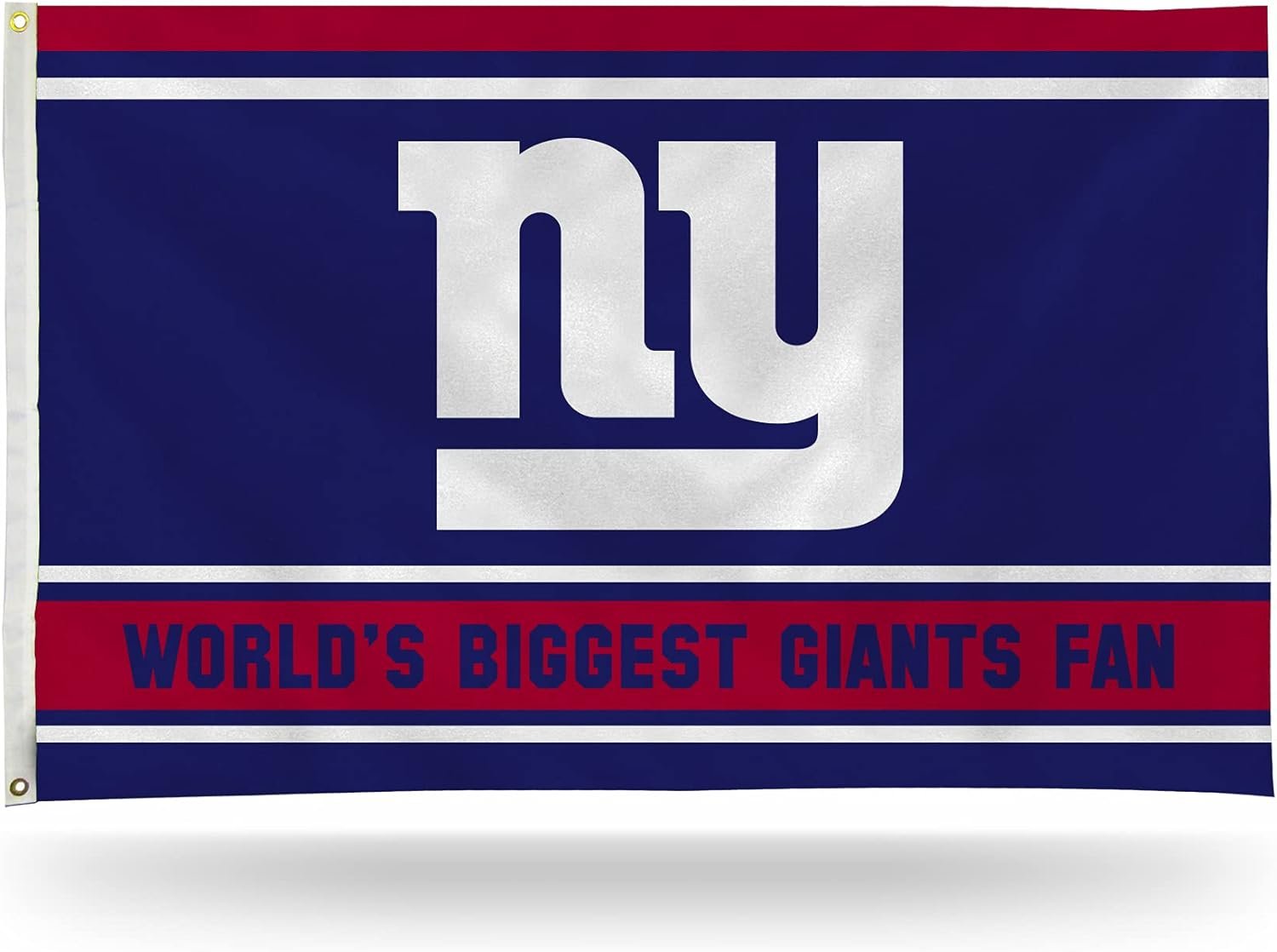 New York Giants 3x5 Feet Flag Banner, World's Biggest Fan, Metal Grommets, Single Sided, Indoor or Outdoor Use