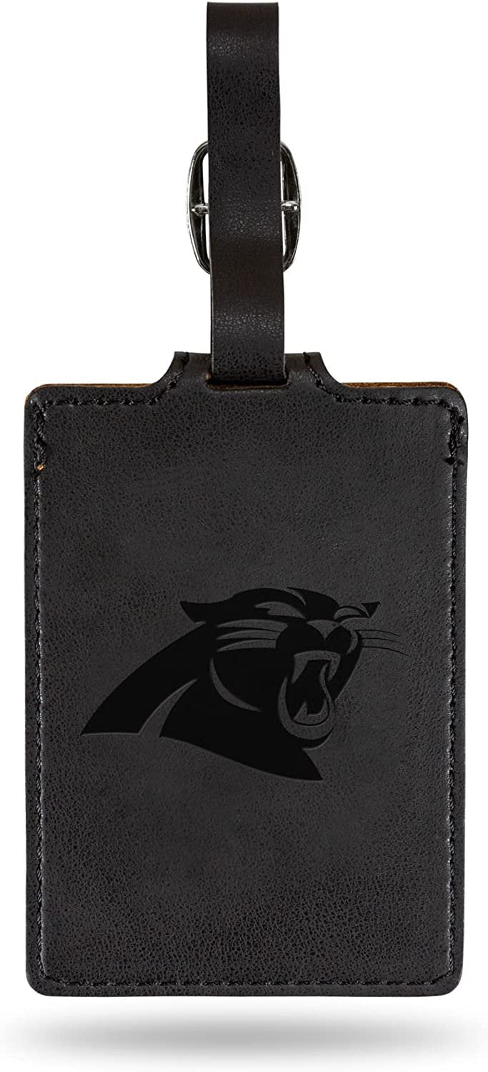 Carolina Panthers Luggage Bag Tag Laser Engraved Ultra Suede Includes ID Card