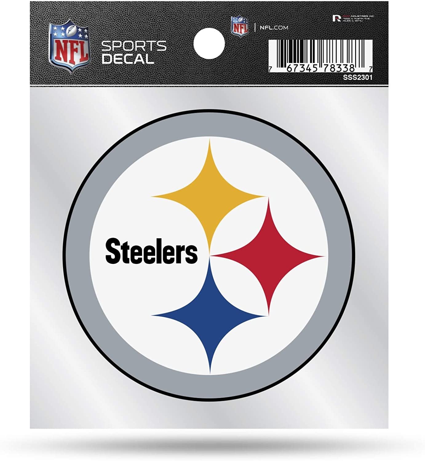 Pittsburgh Steelers Sticker Decal 4x4 Inch Clear Backing Auto Home