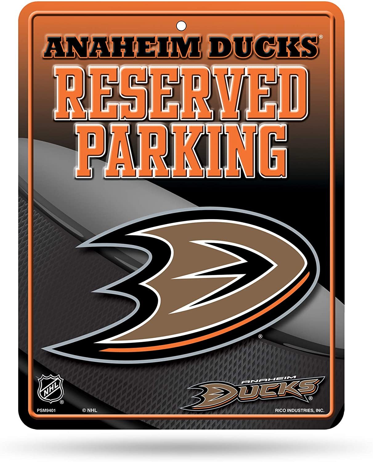 Anaheim Ducks 8-Inch by 11-Inch Metal Parking Sign Décor