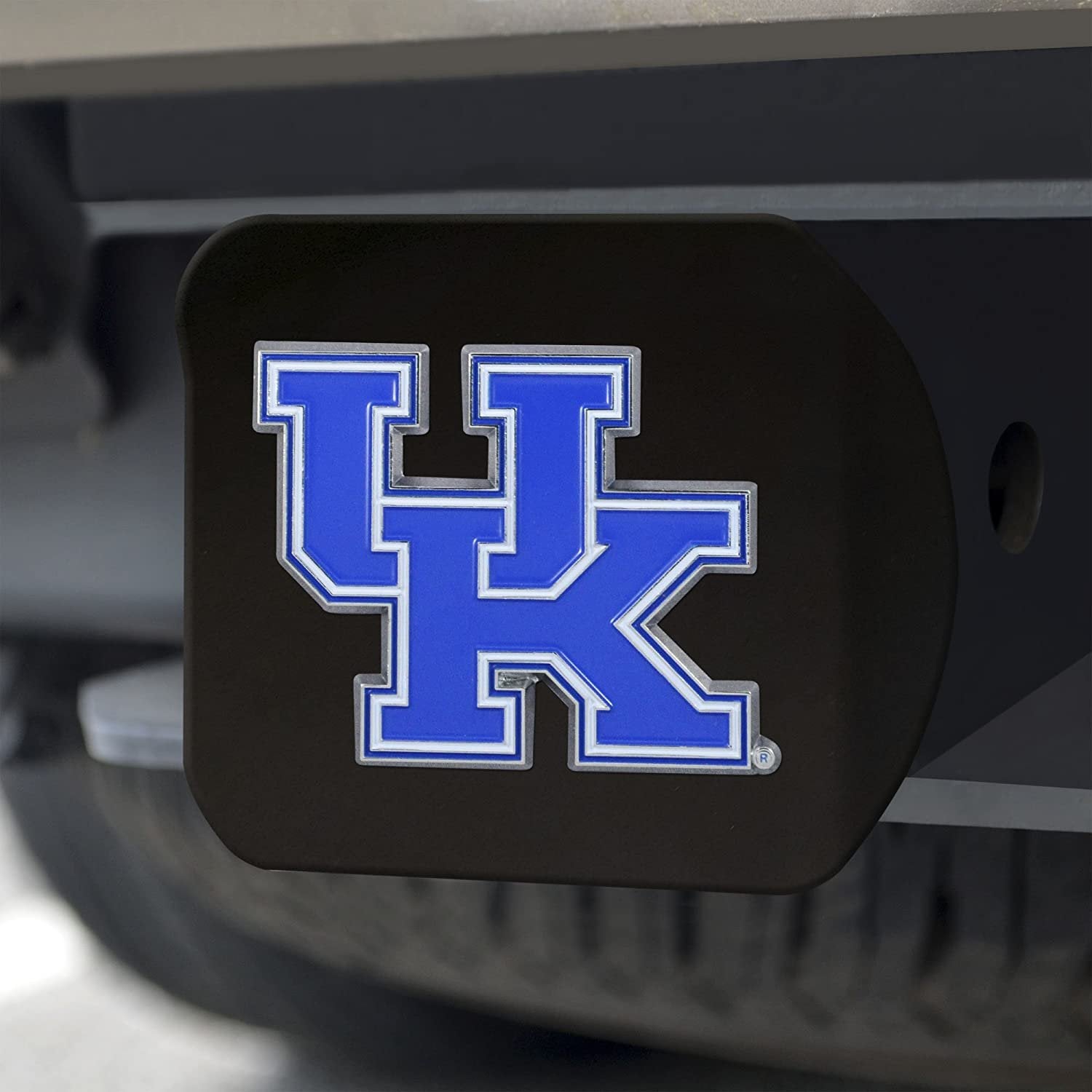 Kentucky Wildcats Solid Metal Black Hitch Cover with Color Metal Emblem 2 Inch Square Type III University of