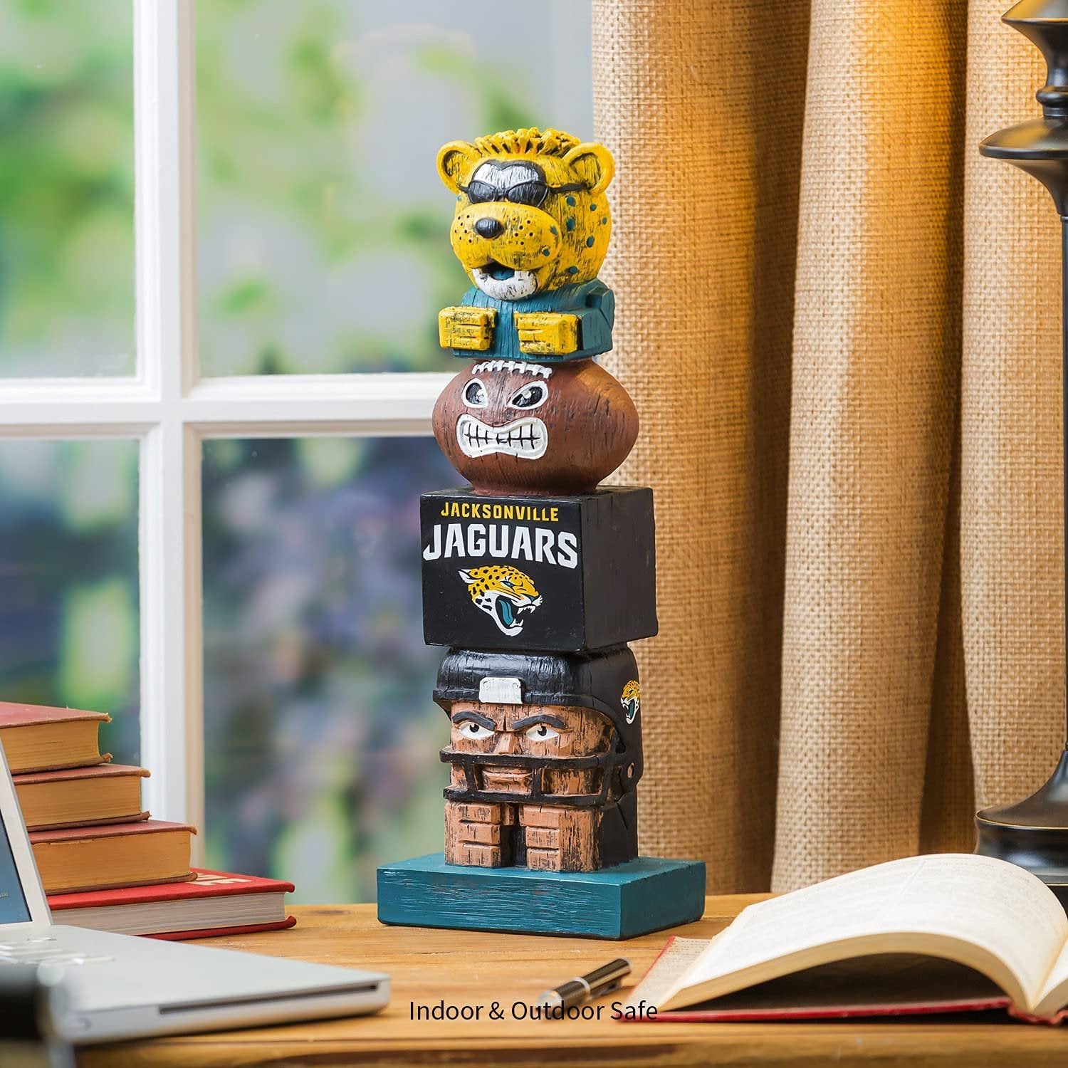 Jacksonville Jaguars 16 Inch Tiki Totem Pole Outdoor Resin Home Garden Statue Decoration