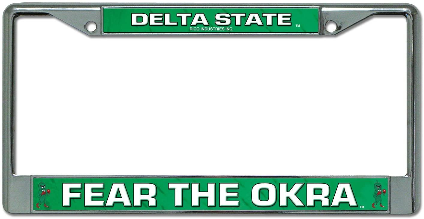 Delta State University Statesmen Premium Metal License Plate Frame Chrome Tag Cover, 12x6 Inch