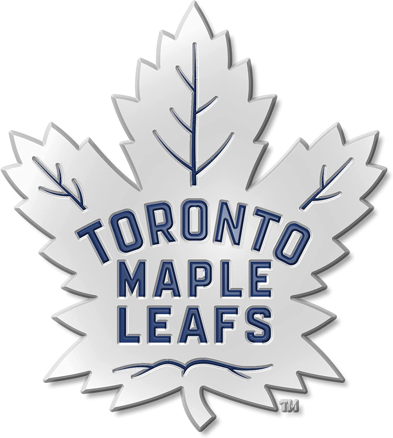 Toronto Maple Leafs Premium Solid Metal Raised Auto Emblem, Shape Cut, Adhesive Backing