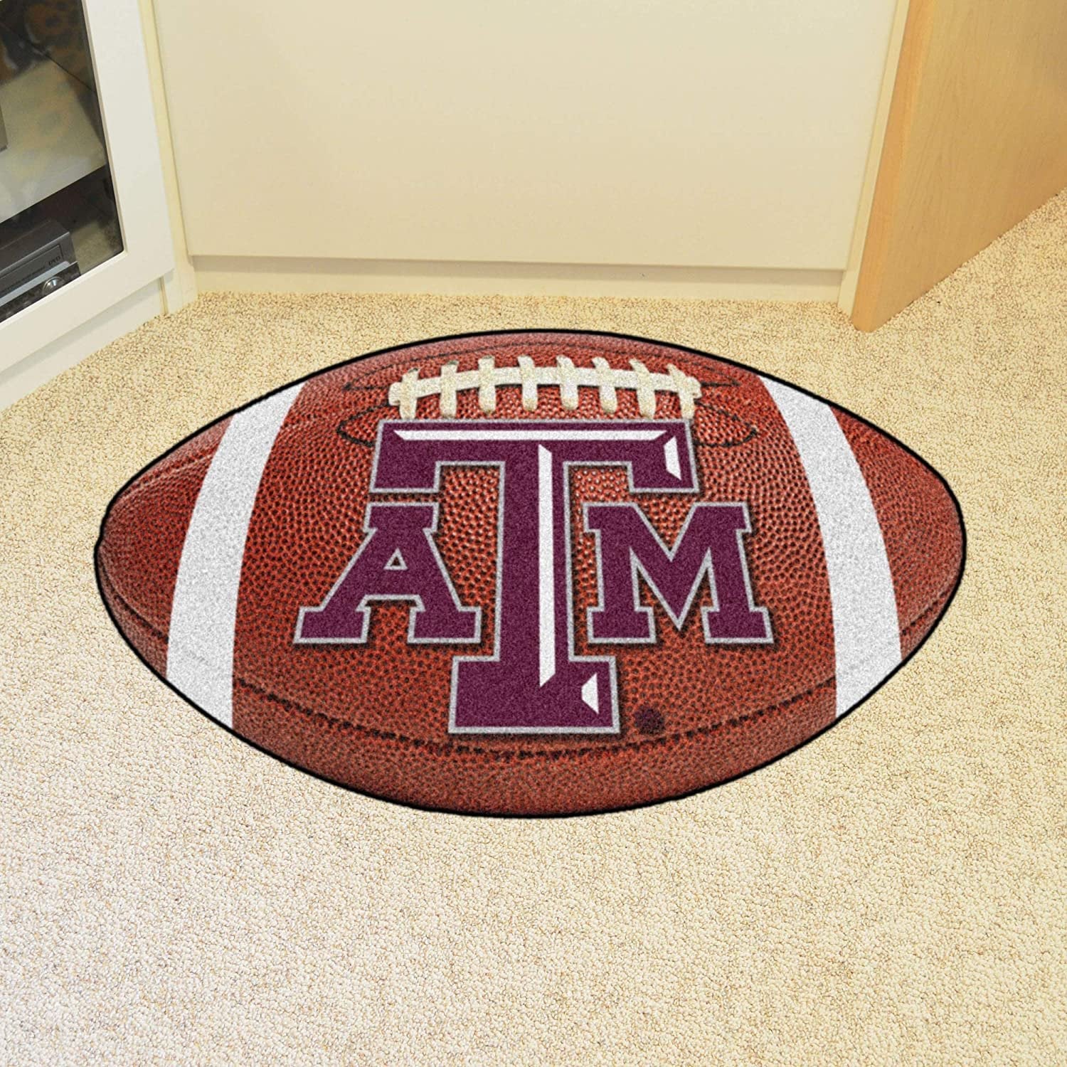 University of Texas A&M Aggies Floor Mat Area Rug, 20x32 Inch, Non-Skid Backing, Football Design