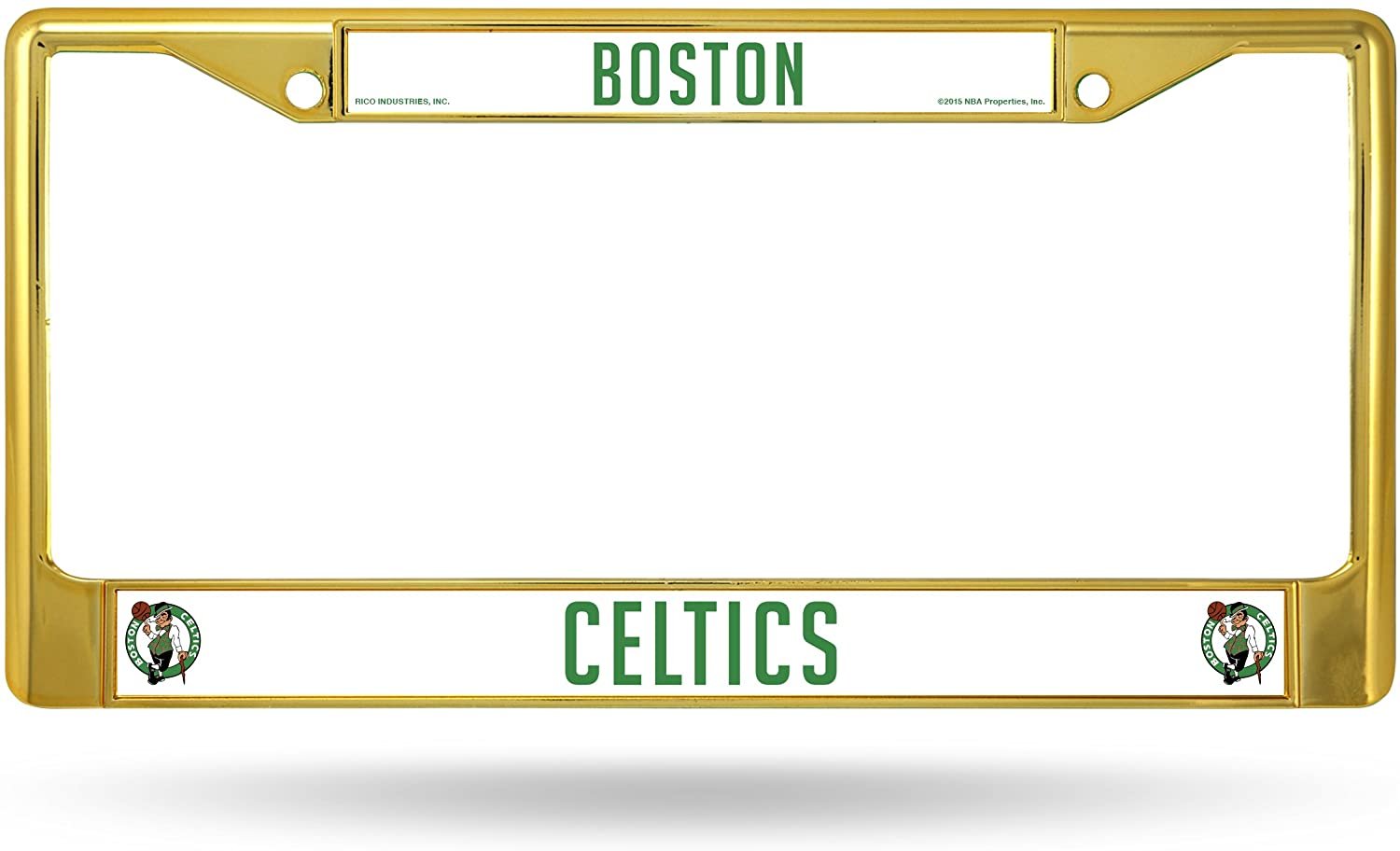 Rico NBA Celtics Chrome Frame, Secondary Gold, 15 x 8-Inch, Logo Color