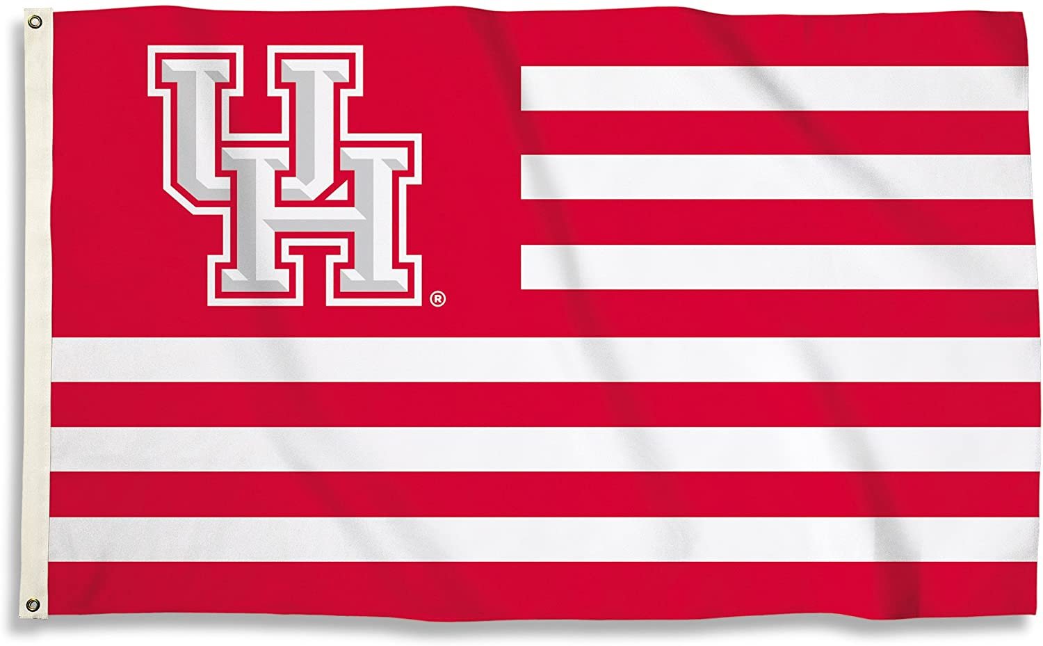 University of Houston Cougars Premium 3x5 Feet Flag Banner, Stripes Design, Metal Grommets, Outdoor Use, Single Sided