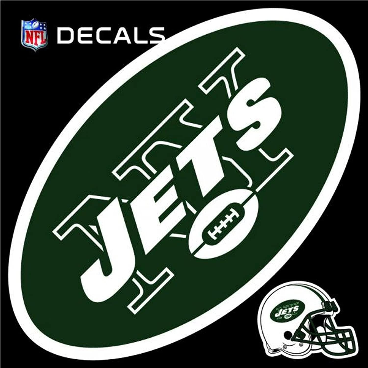 New York Jets 8" LOGO Decal with BONUS DECAL Flat Vinyl Reusable Repositionable Auto Home Football