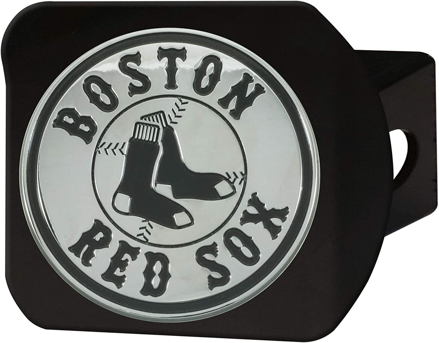 Boston Red Sox Solid Metal Hitch Cover, Black, 2" Square Type III Hitch Cover