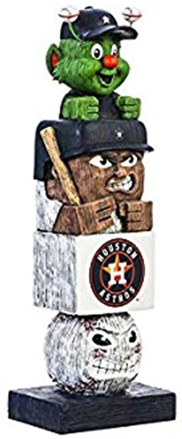 Houston Astros Garden Statue, Tiki Totem Style, Outdoor or Indoor Use, 16 Inch Tall, Beautiful Hand Painted Resin Construction