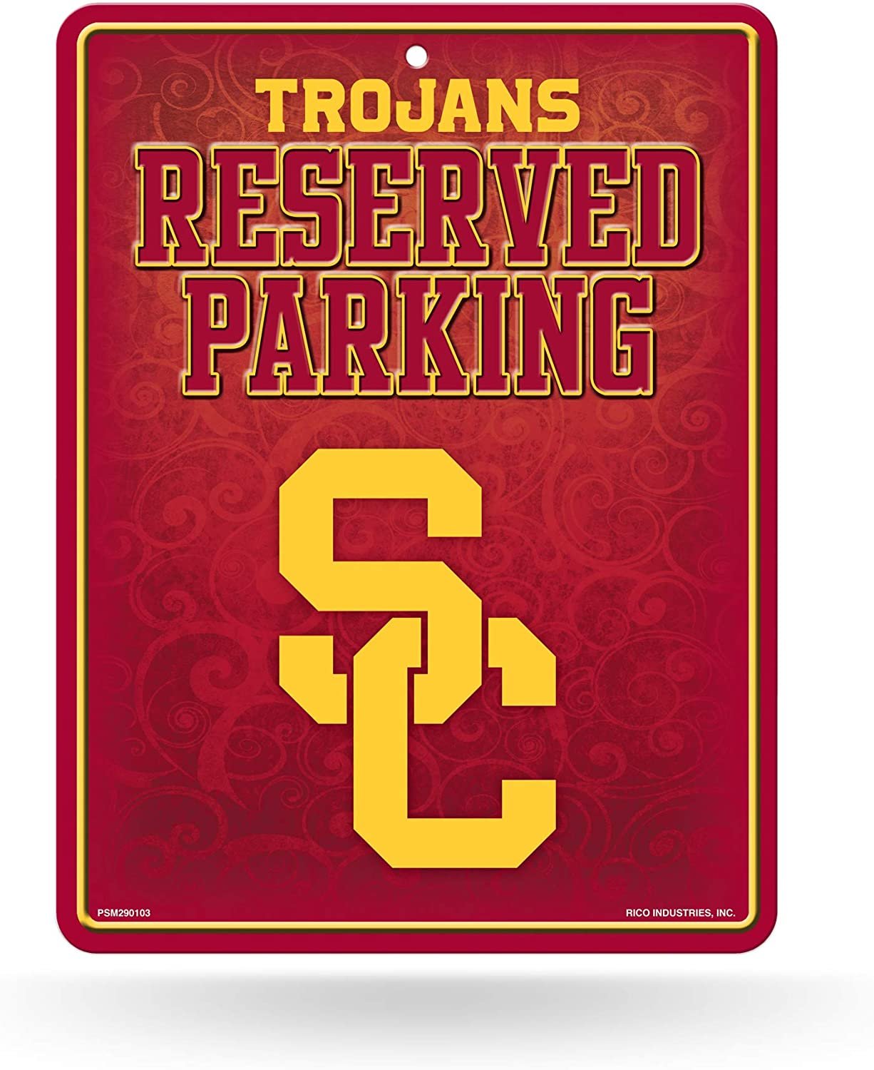 University of Southern California USC Trojans 8-inch by 11-inch Metal Parking Sign Décor