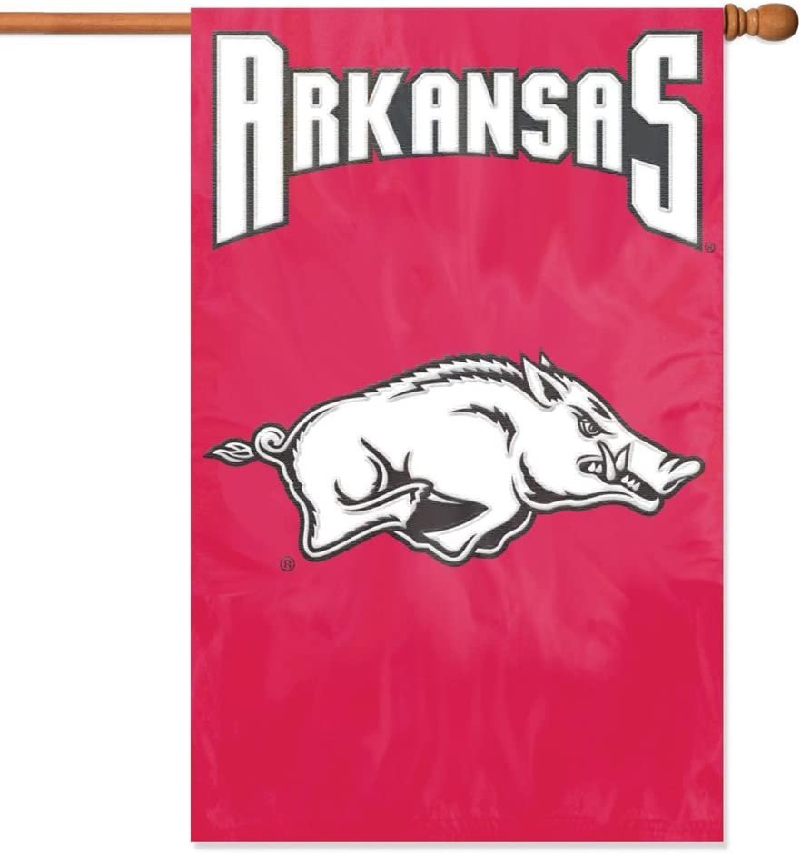 University of Arkansas Razorbacks Premium 2-Sided Banner Flag, Applique, 28x44 Inch