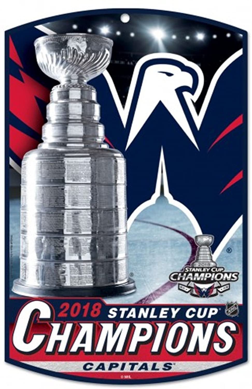 Washington Capitals 2018 Stanley Cup Champions Premium Wood 11x17 Inch Wall Sign