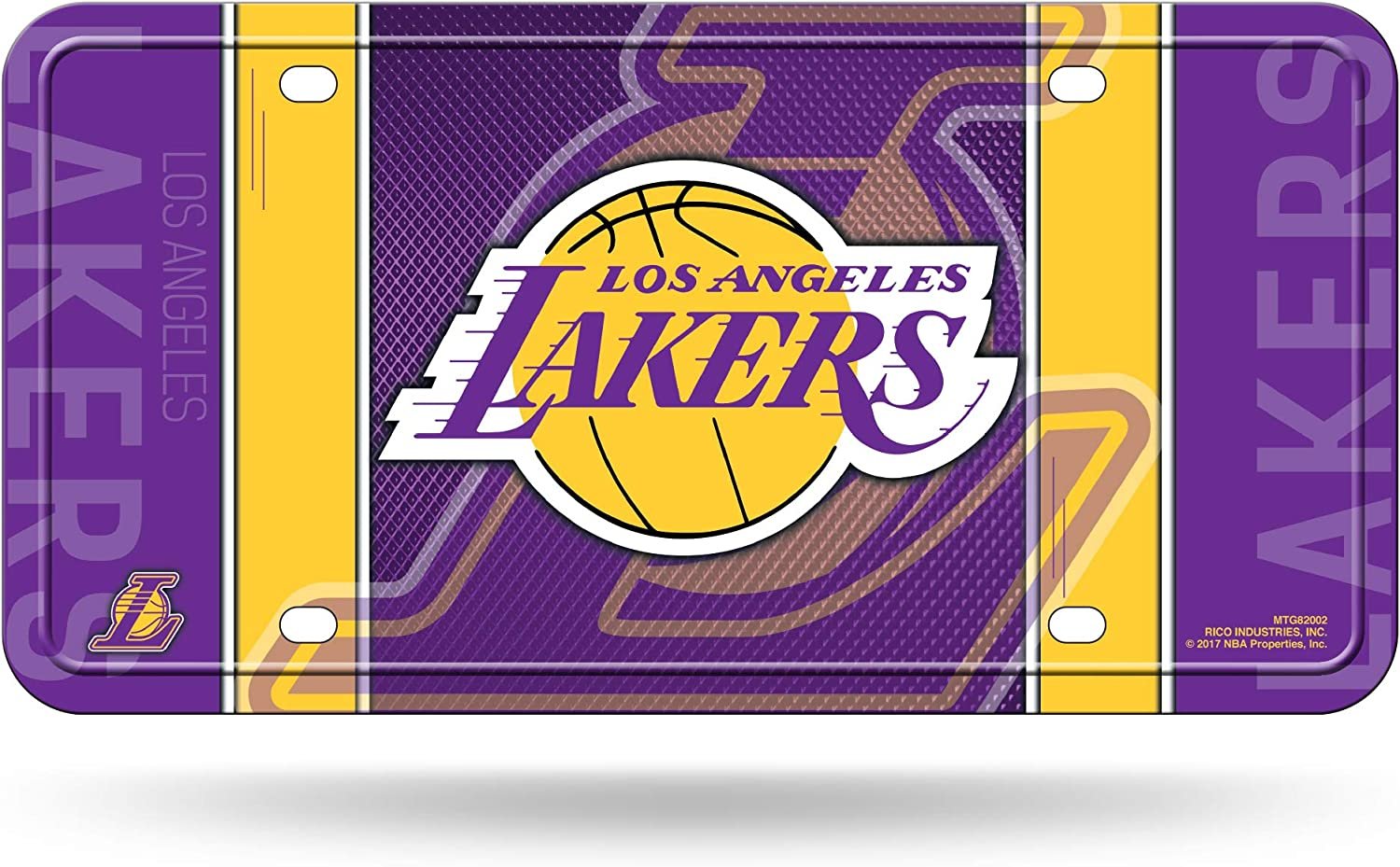 Los Angeles Lakers Metal Tag License Plate Novelty 12x6 Inch Jersey Design