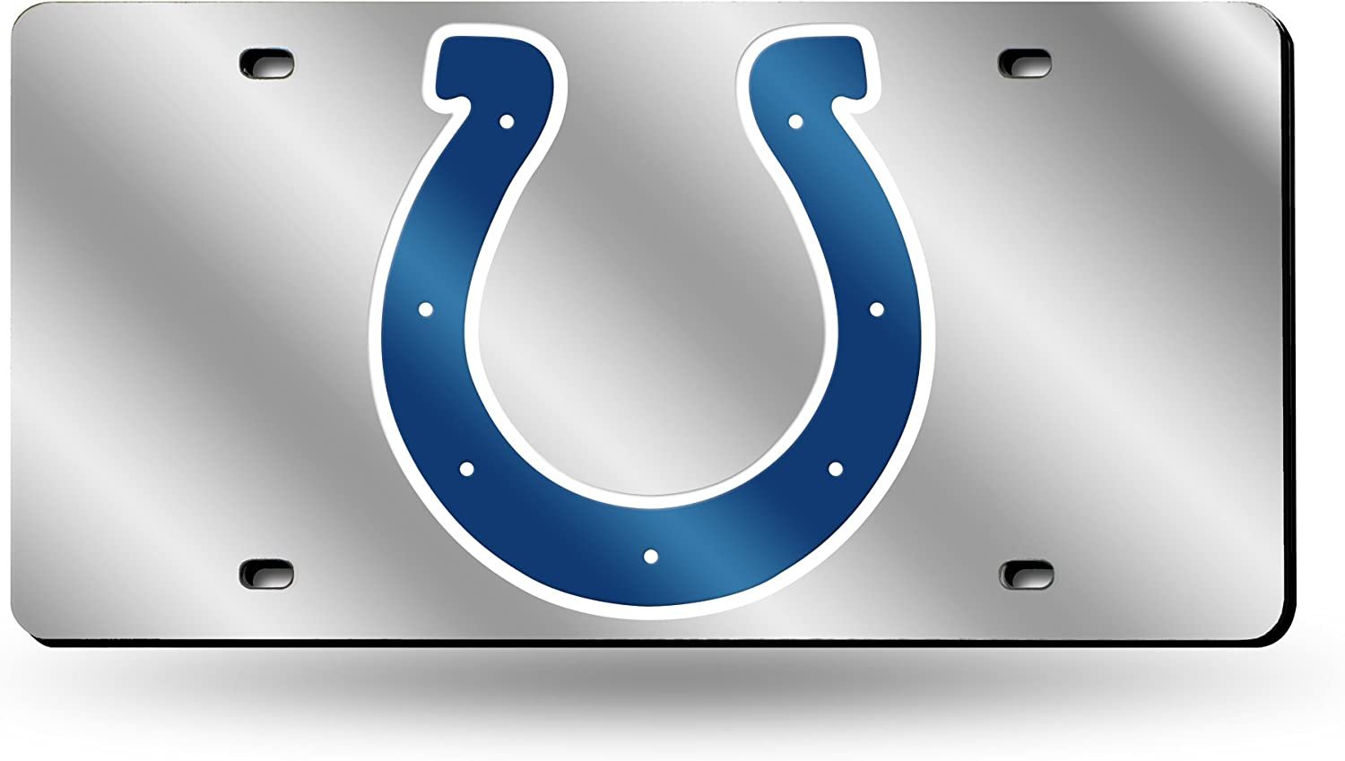 Indianapolis Colts Premium Laser Cut Tag License Plate, Mirrored Acrylic Inlaid, 12x6 Inch