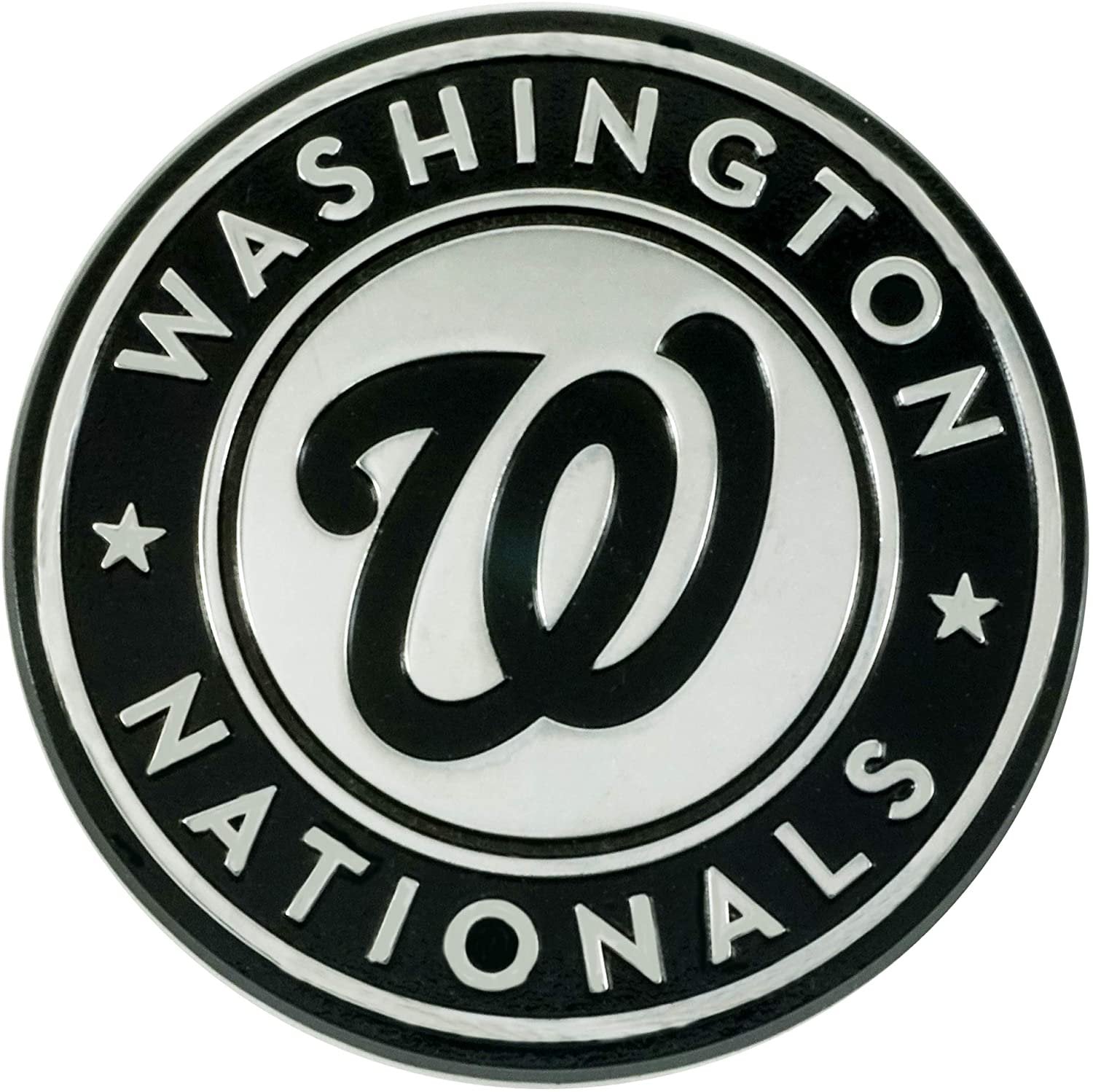 Washington Nationals Solid Metal Raised Auto Emblem Decal Adhesive Backing