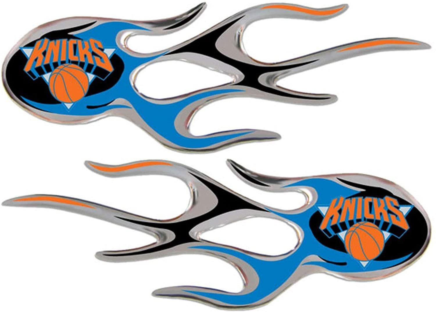 Rico Industries, Inc. New York Knicks Flame Decal Emblem Pair Air Puffed Raised Micro Emblem Sticker Basketball