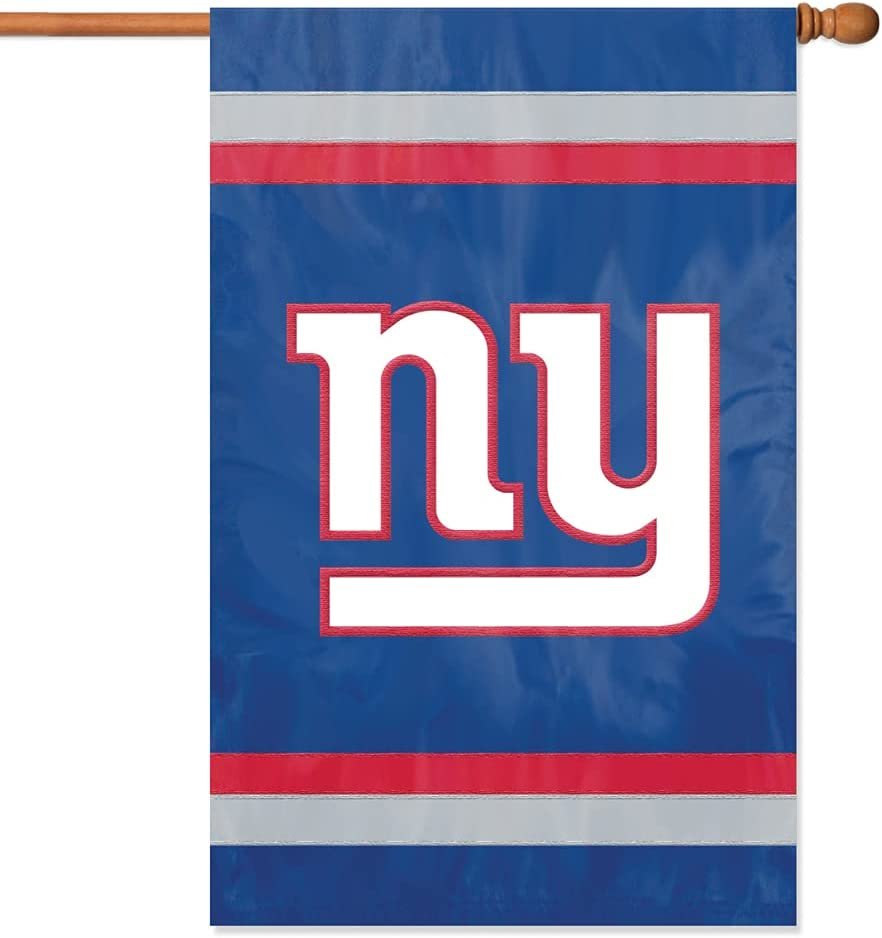 New York Giants Double Sided Banner Flag Embroidered Applique 44x28 Inch