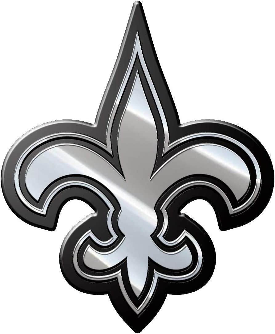 New Orleans Saints Premium Solid Metal Raised Auto Emblem Shape Cut Adhesive Backing