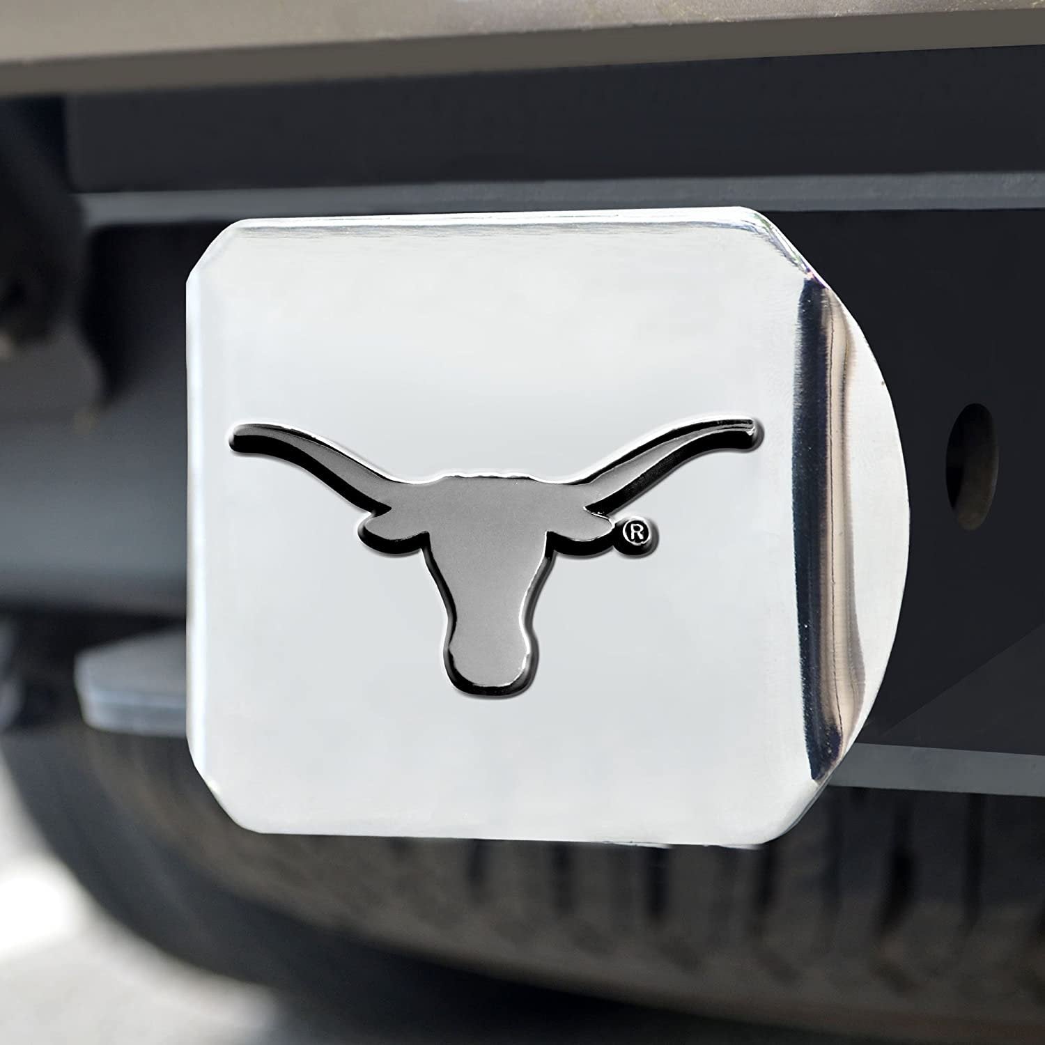 Texas Longhorns Hitch Cover Solid Metal with Raised Chrome Metal Emblem 2" Square Type III University of
