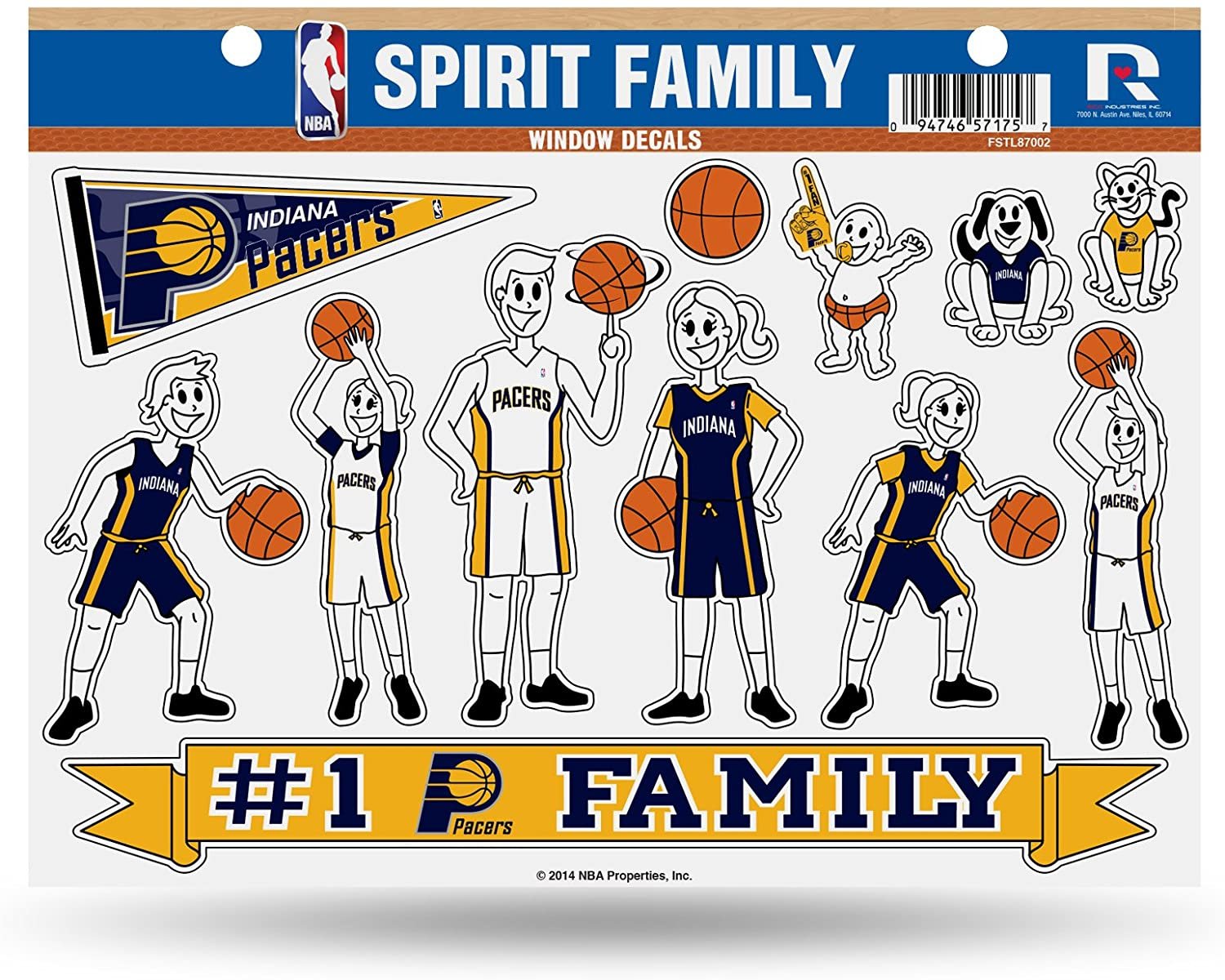 NBA Indiana Pacers Family Decals Sheet
